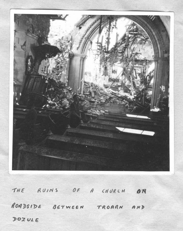 The ruins of a church between Troarn and Dozule 1944
