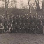 Charles Cox (extreme right marked X) and others in Stalag IV-A