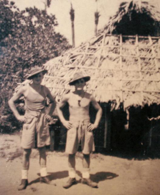 Joe Redman (left) and unknown at Cocanada India.