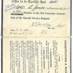 Life Membership of the Old Comrades Association for Lewis Jones No.4 Cdo
