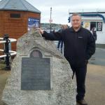 Al Carruthers (29 Cdo RA) by the Op Chariot Memorial in Falmouth