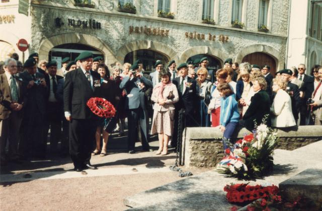 Brigadier Peter Young DSO MC and others o/s Memorial Church of St Sampson