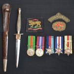 Commando knife and Memorabila of James Corrigan No. 1 Cdo