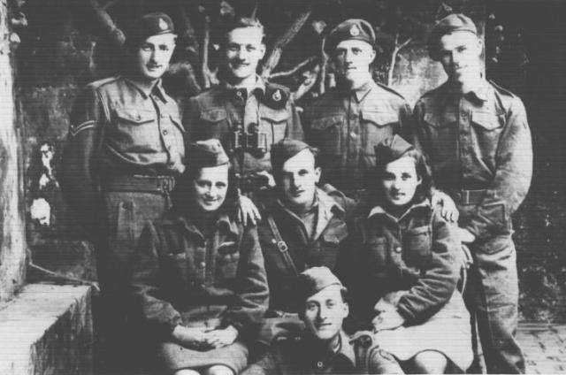 Roy Montague Smith, Leonard Hyatt, Malcolm Elliott with Partisans, 43RM Cdo