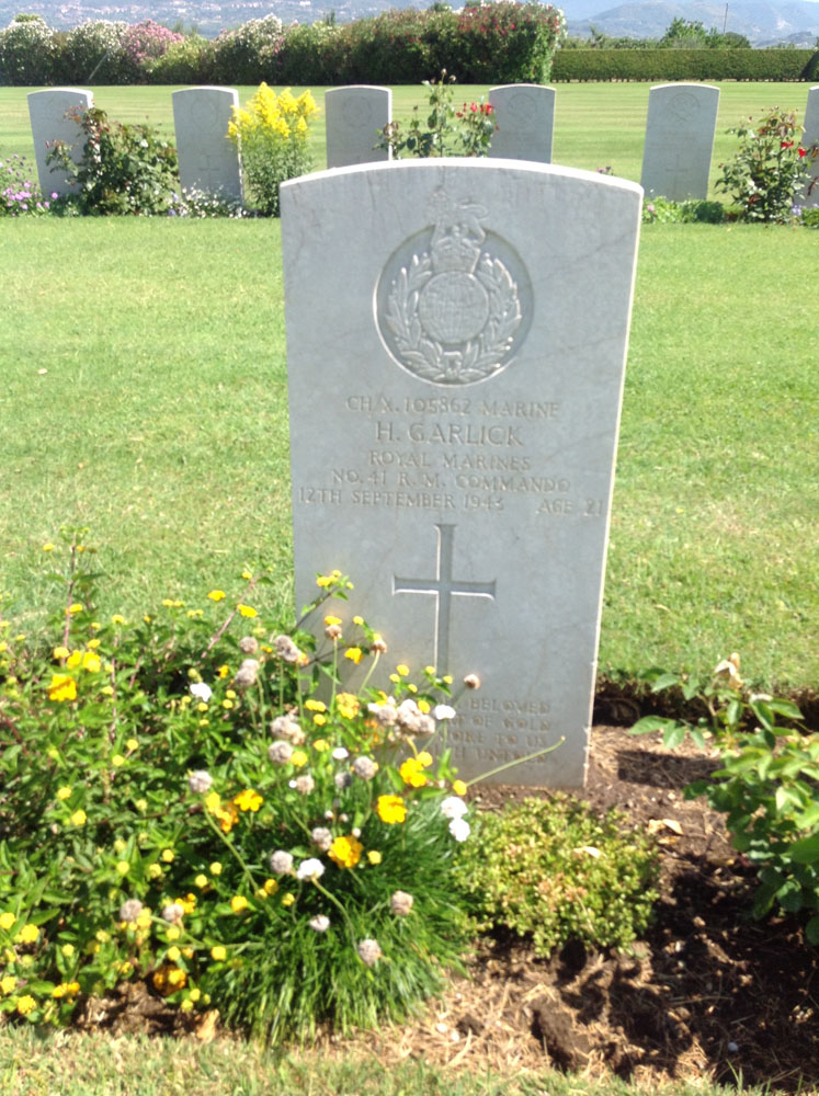 Marine Horace Garlick, 41RM Commando, Salerno War Cemetery