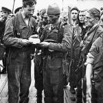Lord Lovat, Captains Webb and Boucher-Myers, Len Ruskin, TSM Chatterway, Sgt Fred Ham