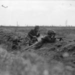 Men of a Forward Observation Bombardment Unit in the Sword area