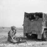 Forward Observation Bombardment armoured lorry in operation in the Sword area