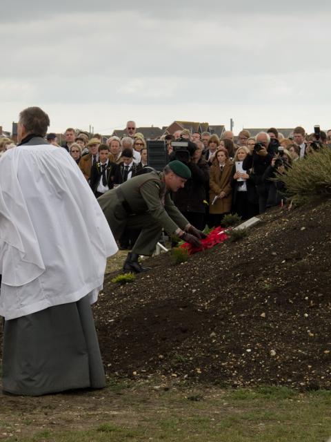 Major General Ed Davis, Commandant General Royal Marines,  lays a wreath