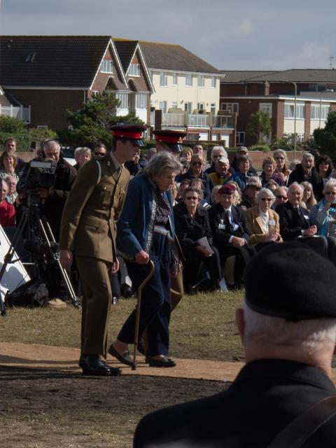Countess Mountbatten escorted to the Memorial