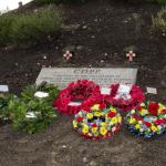 Wreaths by the Plaque at the Memorial