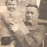 Sgt. Aubrey Moore, No.5 Commando 4 Troop, and daughter Susan