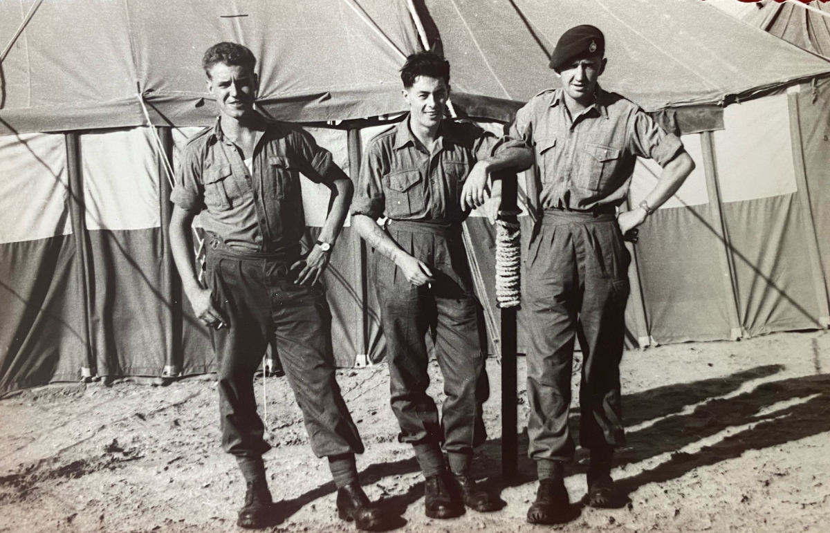 Mne. Alan Rimini (centre), 3 Cdo Bde RM, and unknown c.1960's