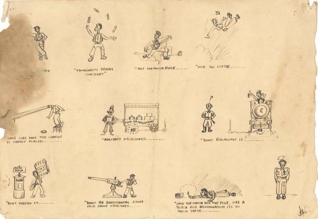 A homorous but important message cartoon style from Major Holmes RE