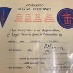 Commando Service Certificate for Gnr. John Henry Smith No.1 Cdo.