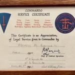 Commando Service Certificate for LCpl William Hubert 'Bill' Bidmead