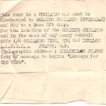 Instruction page regarding discharge to HOC Overseas