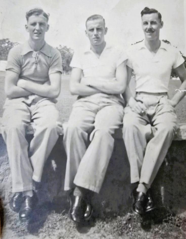 Sgt Matthias (left) and 2 others, Bangalore India 1944