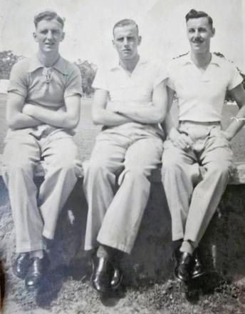 Sgt Matthias (left) and 2 others, Bangalore India 1944