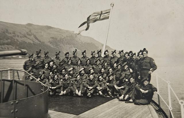 Commandos on the quarter-deck of HMS Queen Emma