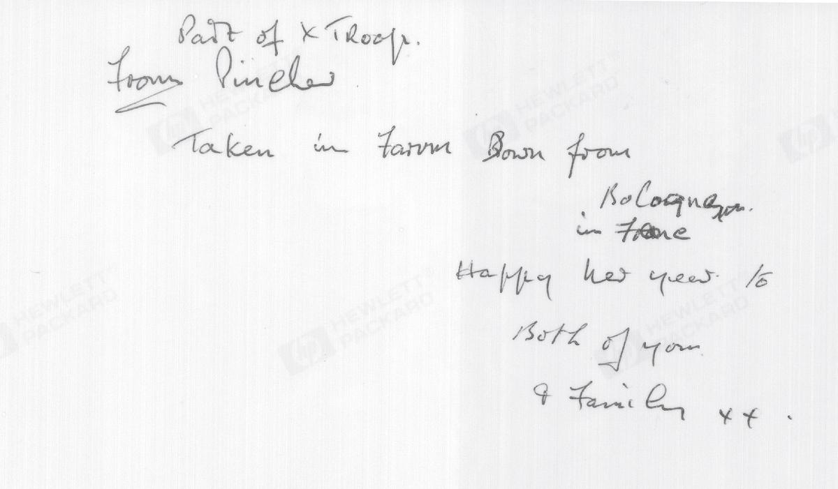 Reverse of Fred Farrington 30AU 'X' Troop and others image
