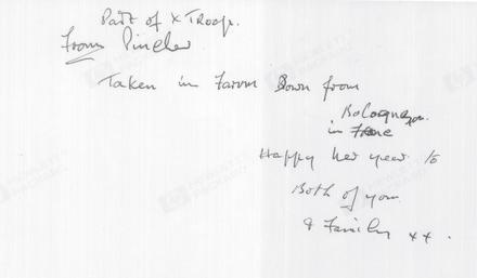 Reverse of Fred Farrington 30AU 'X' Troop and others image