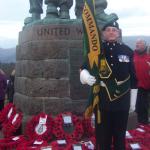 Fred Davies with The CVA Colours, Spean Bridge Remembrance Service