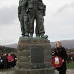 Jennie with wreath for Henry Eric Harden VC