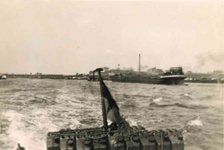 Tug and Dumb Barge on the Rhine June 1953