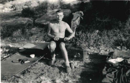 Effie Gibson 6 o'clock in the morning weapon cleaning. Operation Golden Eagle. July 56 Cyprus.