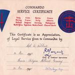 Commando Service Certificate of Cpl. Wilfred Robbins, No.3 Commando