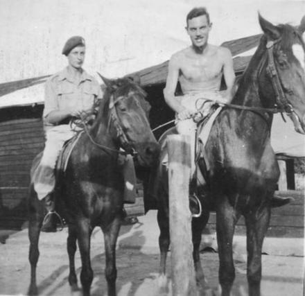 Bill Ledger 45 Cdo on the right and u/k, Fanling, Hong Kong, July 1946