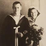 Patrick James Moore, RN Beach Commando 'C' and his wife Betty