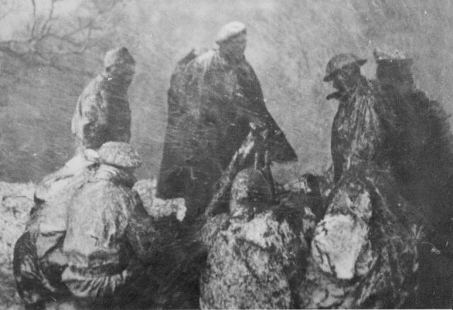 Commandos from 2 (Dutch) Troop, No.10 (Inter Allied) Cdo training in a blizzard