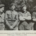TSM Aylett MM, RSM Burden BEM, TSM Caiger, and TSM Beaven MM; 45RM Commando