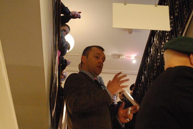 Geoff Murray on the stairs
