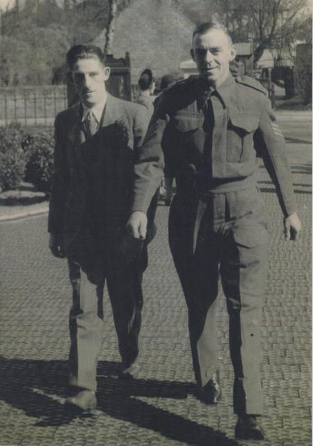 Sgt. Bob 'Shiner' Wright 46RM Commando (right) and his brother in law