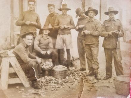 Robert Trusty (50ME Cdo) (2nd from left at back) and others in Crete Dec.1940