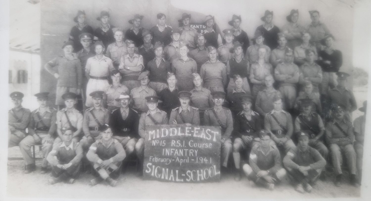 Pte. Robert Trusty, 50ME Cdo, at the Middle East Signal School, Feb-Apr 1941