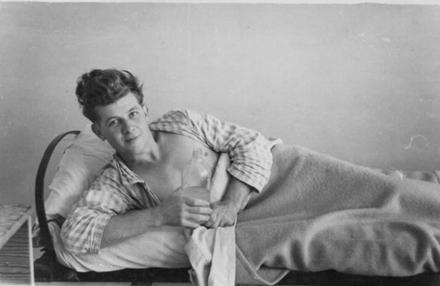 Pte. Arthur John Stonestreet in Onich Military Hospital during his commando training