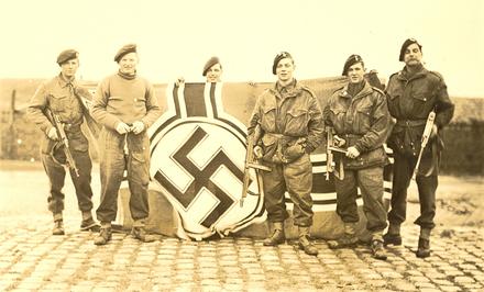 Commandos with Nazi flag