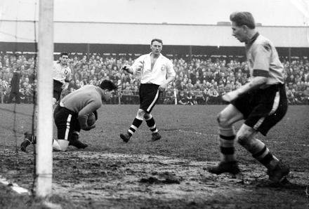 John 'Jock' Letham (46RM Cdo) in goal for Hereford United FC