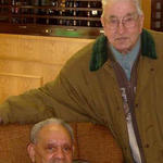 Former players Jock Letham (46RM Cdo) in glasses and Tommy Best