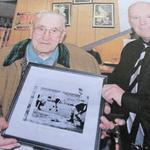 Jock Letham (46RM) being presented with a framed photo