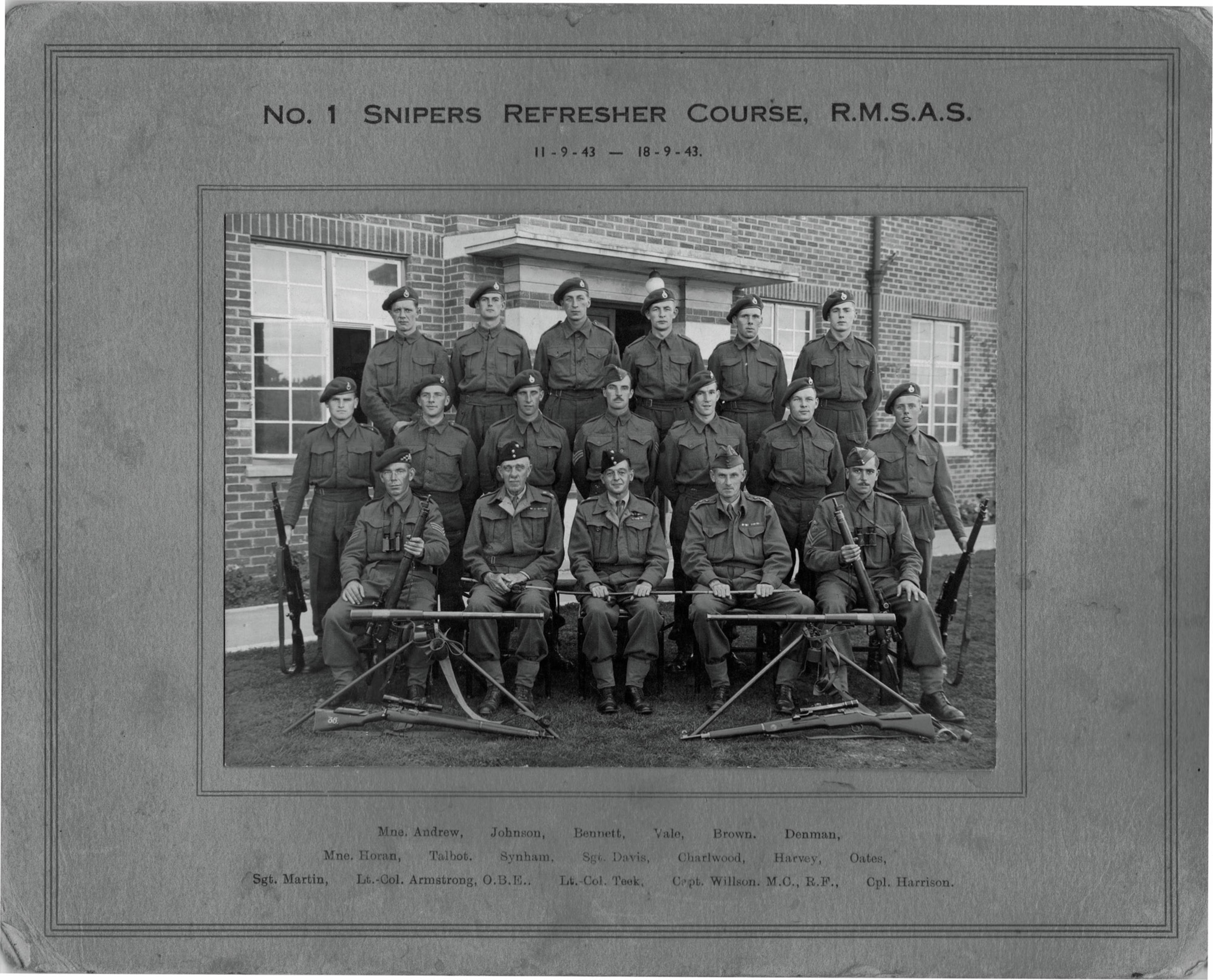 No.1 Snipers Refresher Course, Royal Marines Small Arms School, Gosport.