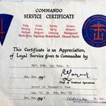 Commando Service Certificate for Cpl. George Ellis Vale RM