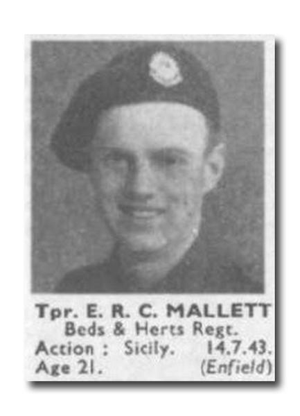 Trooper Ernest Raymond Cecil Mallett, No.3 Commando kia 14/7/43 Sicily