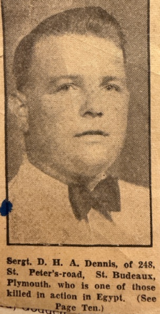 Sergeant Donald Henry Arthur Dennis, 42 Commando RM, killed 6/11/1956 Suez
