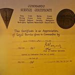 Commando Service Certificate for Laurence Holland RM Engineer Commando