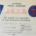 Commando Service Certificate of Mne J.P.V. Douel RM